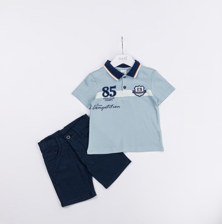 Wholesale Boys 2-Pieces T-shirt and Short Set 2-5Y Sani 1068-2336 - 3