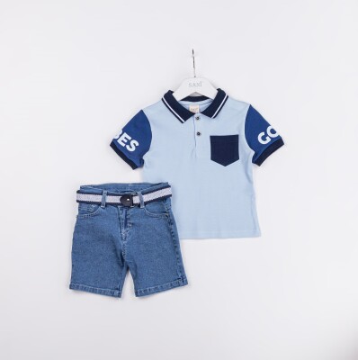 Wholesale Boys 2-Pieces T-shirt and Short Set 2-5Y Sani 1068-2345 - Sani