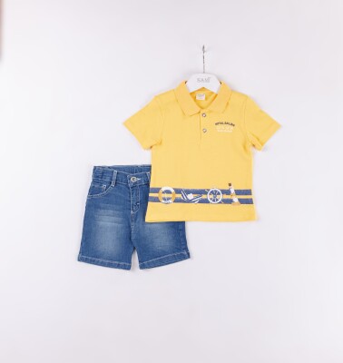 Wholesale Boys 2-Pieces T-shirt and Short Set 2-5Y Sani 1068-2363 - 2