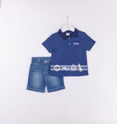 Wholesale Boys 2-Pieces T-shirt and Short Set 2-5Y Sani 1068-2363 - Sani