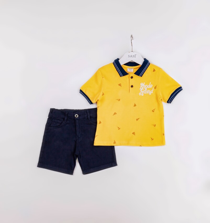 Wholesale Boys 2-Pieces T-shirt and Short Set 2-5Y Sani 1068-2385 - 2