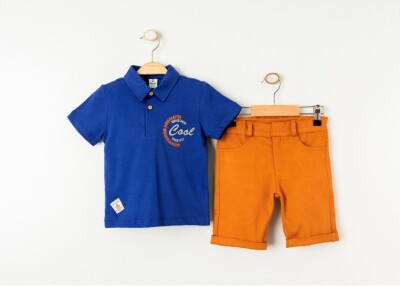 Wholesale Boys 2-Pieces T-shirt and Shorts Set 5-8Y Cool Exclusive 2036-23407 Синий