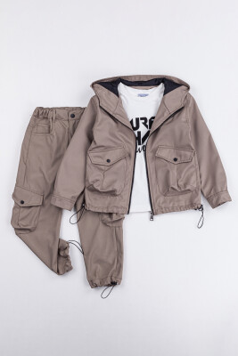 Wholesale Boys 3-Piece Bodysuit, Jacket and Pants Set 6-9Y Gold Class 1010-3568 Норковый