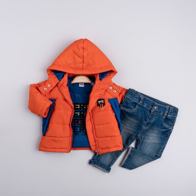 Wholesale Boys' 3-Piece Coat Sweat and Jeans Trousers Set 6-24M Bubbly 2035-2053 - 2