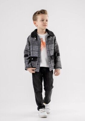 Wholesale Boys 3-Piece Coat T-Shirt and Pants Set 3-7Y Lemon 1015-9968 - Lemon