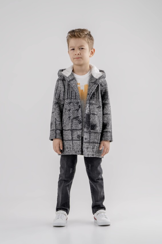 Wholesale Boys 3-Piece Coat T-Shirt and Pants Set 3-7Y Lemon 1015-9970 - 1