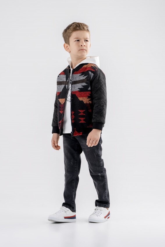 Wholesale Boys 3-Piece Coat T-Shirt and Pants Set 8-12Y Lemon 1015-9967 - 1