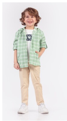 Wholesale Boys 3-Piece Hoodie Shirt T-shirt and Pants Set 5-8Y Lemon 1015-9927 - 4