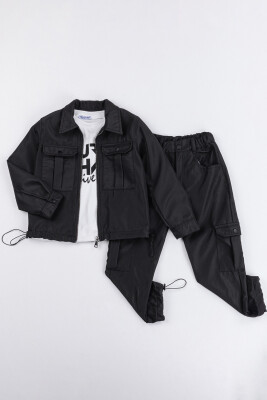Wholesale Boys 3-Piece Jacket, Body and Pants Set 6-9Y Gold Class 1010-3569 Чёрный 
