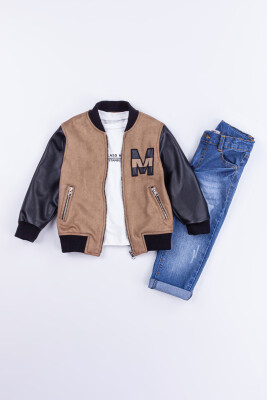 Wholesale Boys 3-Piece Jacket, Bodysuit and Denim Pants Set 2-5Y Gold Class 1010-2535 - 2