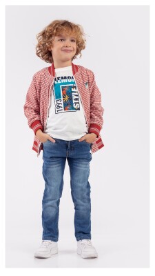 Wholesale Boys 3-Piece Jacket Denim Pants And T-Shirt Set 1-4Y Lemon 1015-9862 - 1