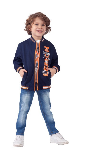 Wholesale Boys 3-Piece Jacket Denim Pants and T-Shirt Set 1-4Y Lemon 1015-9918 - 2