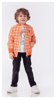 Wholesale Boys 3-Piece Jacket Pants And T-Shirt Set 1-4Y Lemon 1015-9902 Оранжевый 
