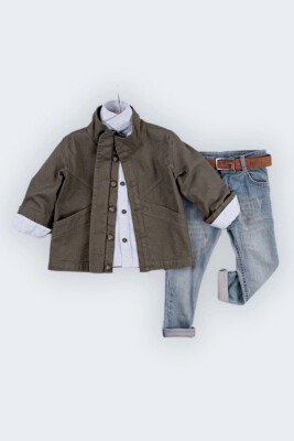 Wholesale Boys 3-Piece Jacket, Shirt and Denim Pants Set 2-5Y Gold Class 1010-2201 - Gold Class