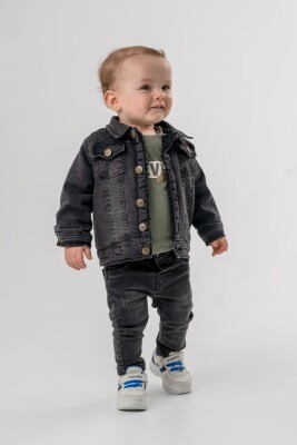 Wholesale Boys' 3-Piece Jacket Sweat and Jeans Trousers Set 6-24M Bubbly 2035-2038 - Bubbly