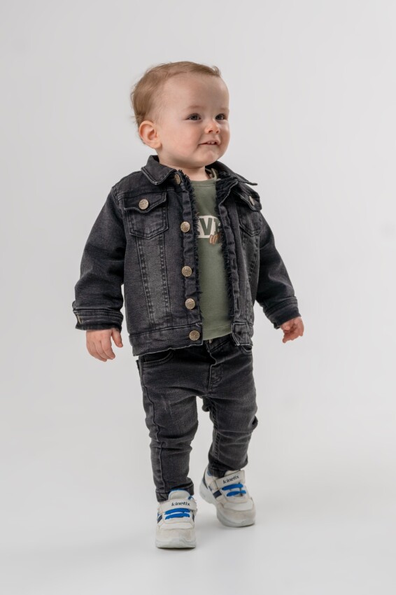 Wholesale Boys' 3-Piece Jacket Sweat and Jeans Trousers Set 6-24M Bubbly 2035-2038 - 2