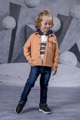 Wholesale Boys 3-Piece Jacket Sweatshirt and Denim Pants Set 1-4Y Lemon 1015-9754 - Lemon (1)