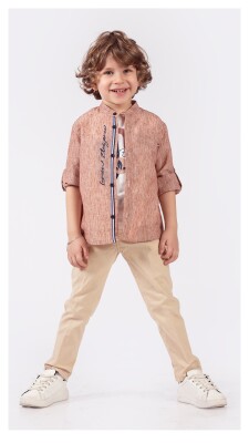 Wholesale Boys 3-Piece Shirt Pants And T-Shirt Set 1-4Y Lemon 1015-9856 - 1