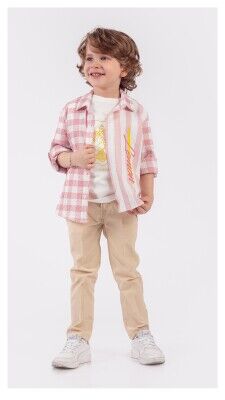 Wholesale Boys 3-Piece Shirt T-shirt and Pants Set 5-8Y Lemon 1015-9891 - 2