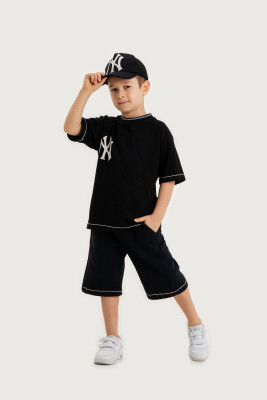 Wholesale Boys 3-Piece T-Shirt, Hat and Shorts Set 10-13Y Gold Class 1010-4602 Чёрный 