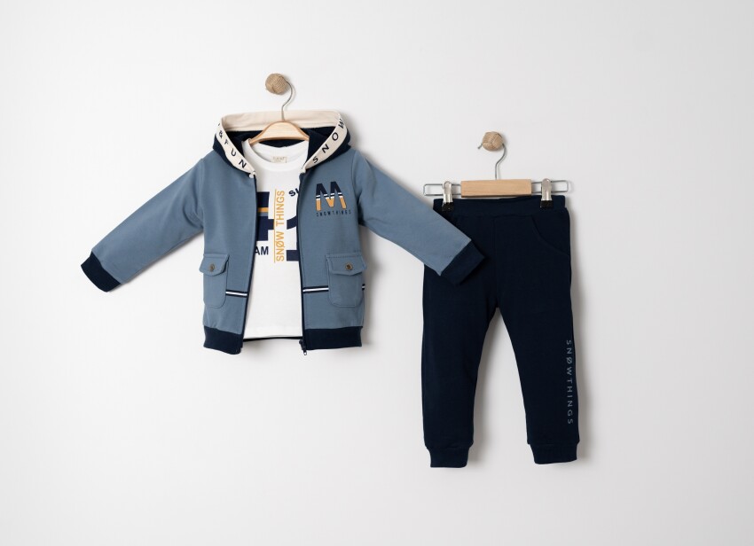 Wholesale Boys 3-Piece Tracksuit Set 1-4Y Sani 1068-20025 - 1