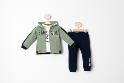 Wholesale Boys 3-Piece Tracksuit Set 1-4Y Sani 1068-20049 Зелёный 