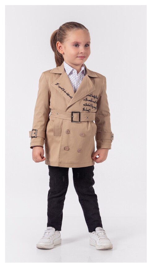 Wholesale Boys 3-Piece Trench Coat Shirt and Pants Set 1-4Y Lemon 1015-9920 - 1