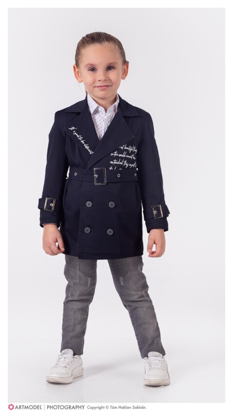 Wholesale Boys 3-Piece Trench Coat Shirt and Pants Set 5-8Y Lemon 1015-9921 - 2