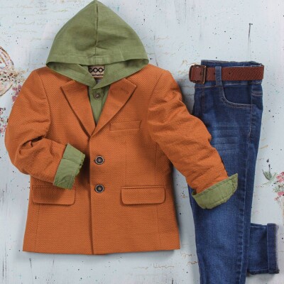 Wholesale Boys 3-Pieces Jacket, Shirt and Denim Pants Set 1-4Y Cool Exclusive 2036-16102 - 2