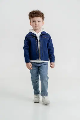 Wholesale Boys 3-Pieces Jacket, Shirt and Pants Set 1-4Y Cool Exclusive 2036-28054 Темно-синий