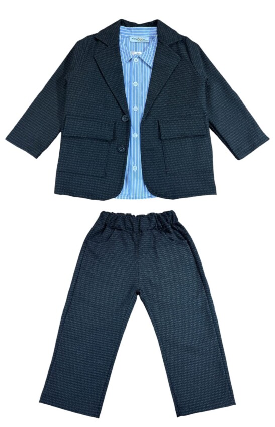 Wholesale Boys' 3pcs Shirt Jacket and Trousers Set 2-10Y KidsRoom 1031-8054 - 1