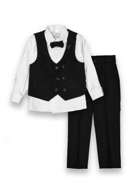 Wholesale Boys 4-Piece Suit Set with Vest 9-12Y Messy 1037-5721 Чёрный 