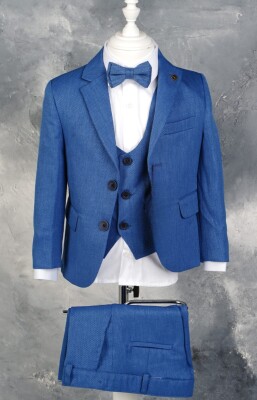 Wholesale Boys 5-Piece Jacket, Vest, Shirt, Pants and Bowtie Set 1-4Y Terry 1036-5770 Индиговый 