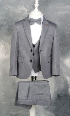 Wholesale Boys 5-Piece Jacket, Vest, Shirt, Pants and Bowtie Set 9-12Y Terry 1036-5772 - 2