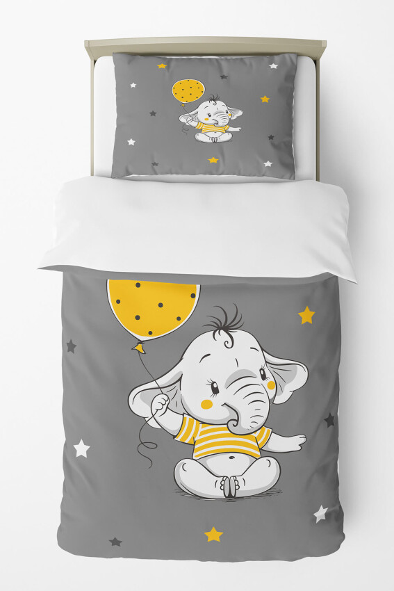 Wholesale Boys' Balloon and Elephant Patterned Duvet Cover Set 160*220cm Talia Home 2044-TLAN-122-1 - 5