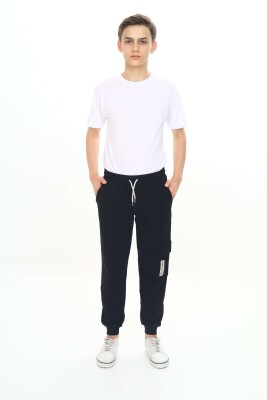 Wholesale Boys' Basic Sweatpants 11-14Y Nickel 2060-20104-3 Чёрный 