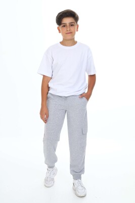 Wholesale Boys' Basic Sweatpants 7-10Y Nickel 2060-20077-2 - Nickel (1)