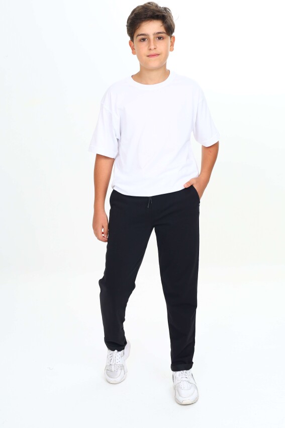 Wholesale Boys' Basic Sweatpants 7-10Y Nickel 2060-20083-2 - 1