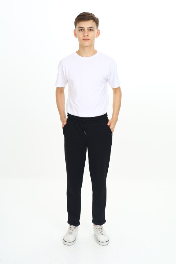 Wholesale Boys' Basic Sweatpants 7-10Y Nickel 2060-20099-2 - 1