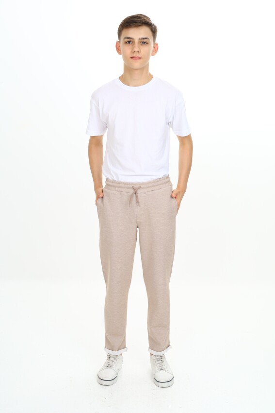 Wholesale Boys' Basic Sweatpants 7-10Y Nickel 2060-20100-2 - 3