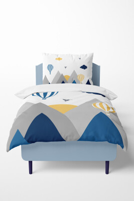 Wholesale Boys' Bird and Mountain Patterned Duvet Cover Set 160*220cm Talia Home 2044-TLAN-300-1 - 5