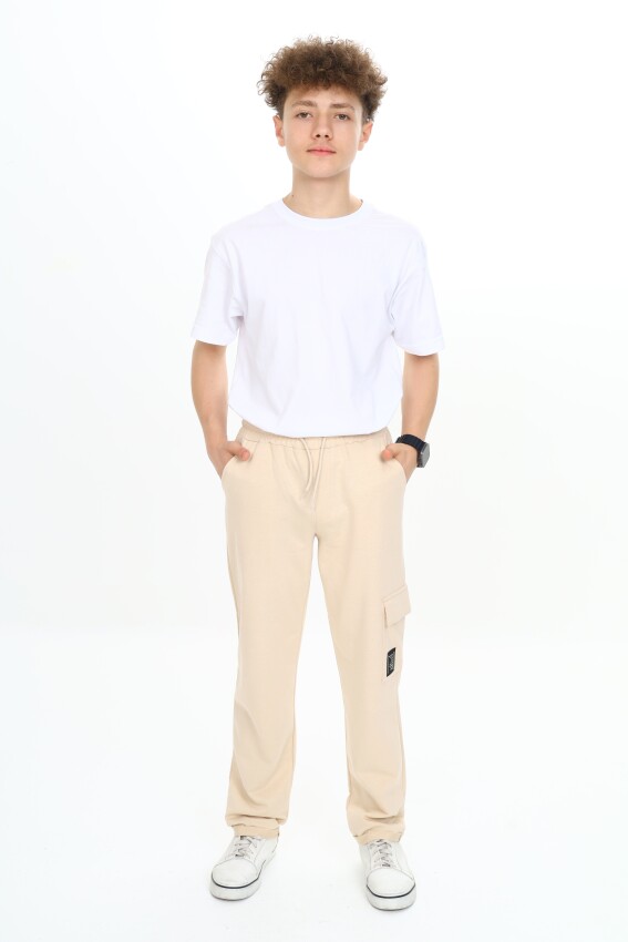 Wholesale Boys Cargo Pocket Sweatpants 11-14Y Nickel 2060-20097-3 - 7