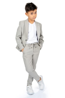 Wholesale Boys Casual Suit Set Jacket, T-shirt and Pants 3-7Y Terry 1036-5682 - 2