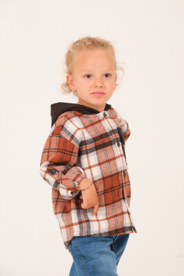 Wholesale Boys' Flannel Shirt with Hood 1-12Y Zeyland 1070-252Z3EKS22 - 3