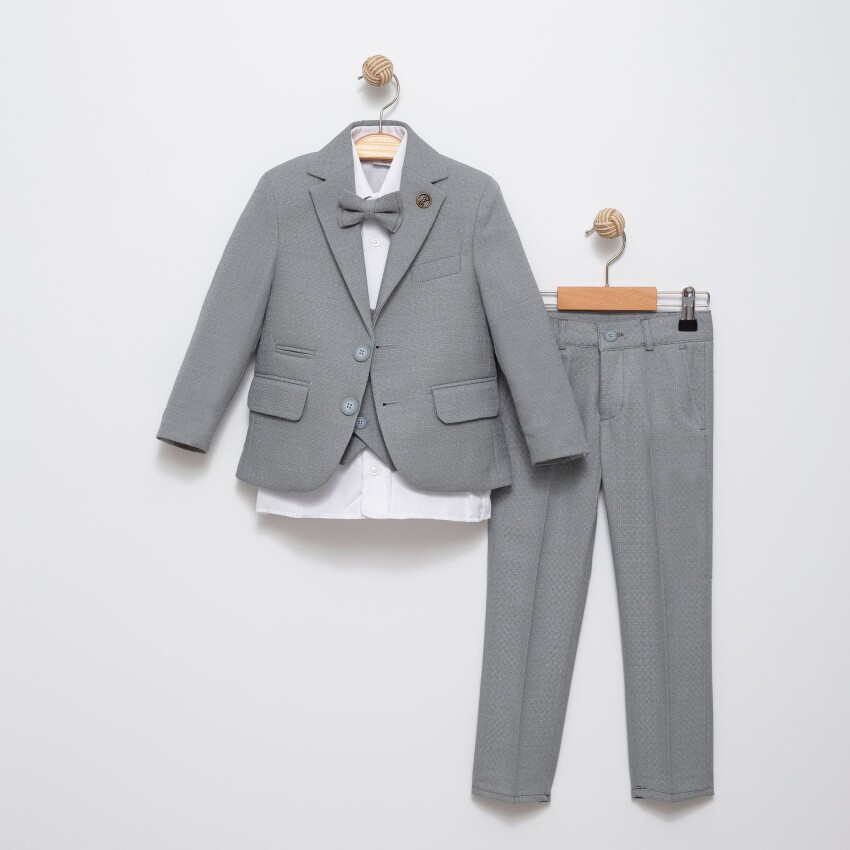 Wholesale Boy's Jacket and Vest Suit Set 7-10Y Terry 1036-5797 - 1