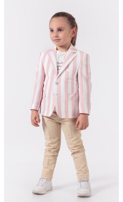 Wholesale Boys Jacket Set with Pants and T-shirt 1-4Y Lemon 1015-9810 Розовый 