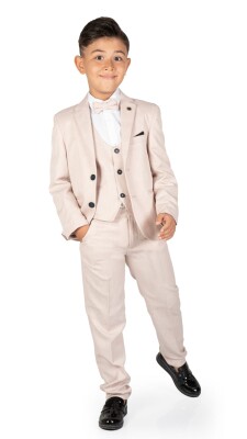 Wholesale Boys Jacket, Shirt and Pants Set 10-14Y Terry 1036-5781 Бежевый меланж