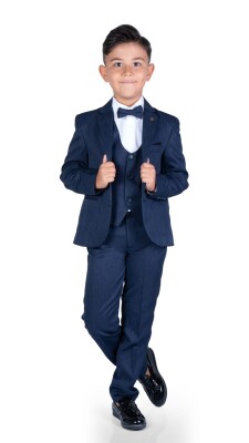 Wholesale Boys Jacket, Shirt and Pants Set 5-9Y Terry 1036-5780 Темно-синий