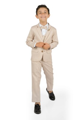 Wholesale Boy's Jacket Vest Suit 10-13Y Terry 1036-2841 Экрю