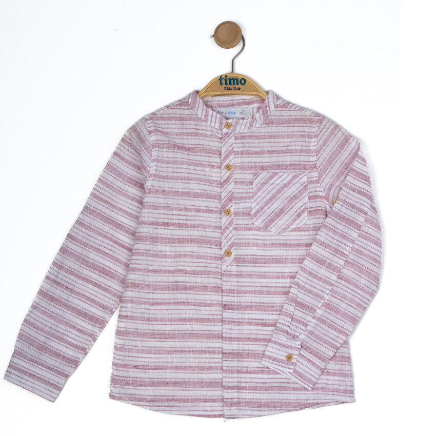 Wholesale Boy's Long Sleeve Striped Shirt 2-5Y Timo 1018-TE5DÜ012244222 - 2